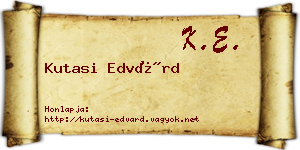 Kutasi Edvárd névjegykártya